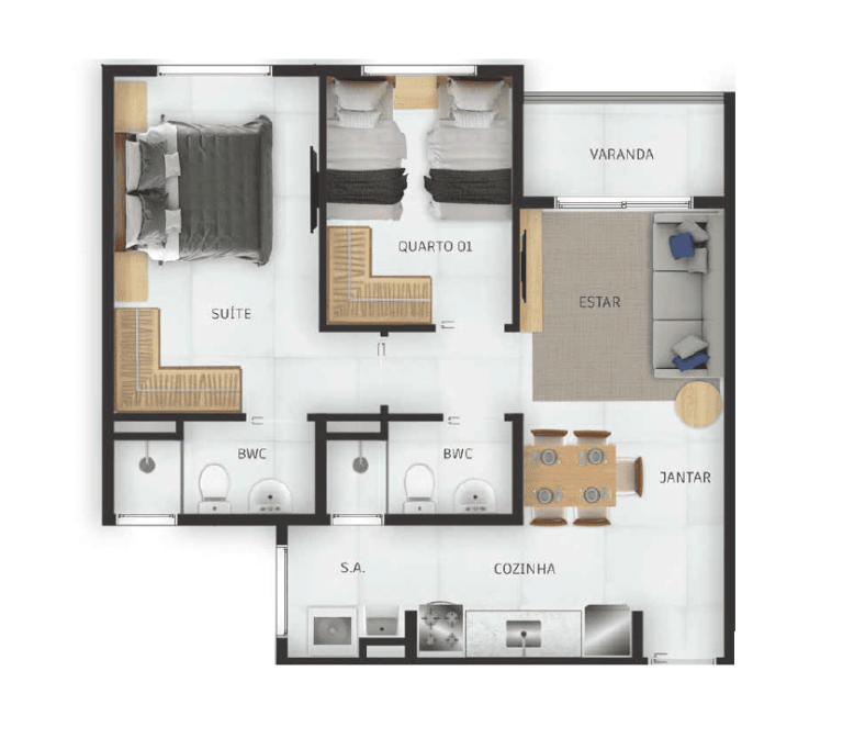 Carpe Diem- PLanta 2D-1S-57M